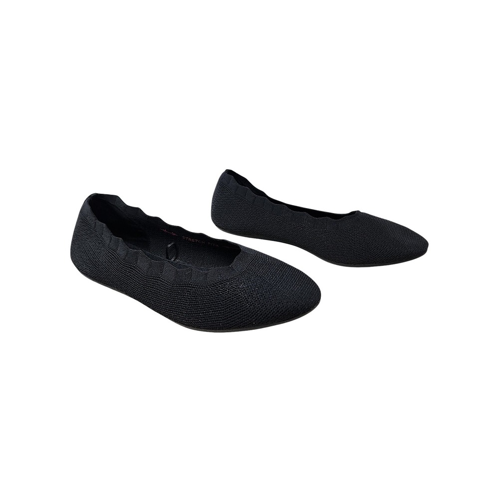 Skechers Ballet Flats 9 Women Cleo 2.0 Style Slip On Shoe Black Wide Fit Stretch